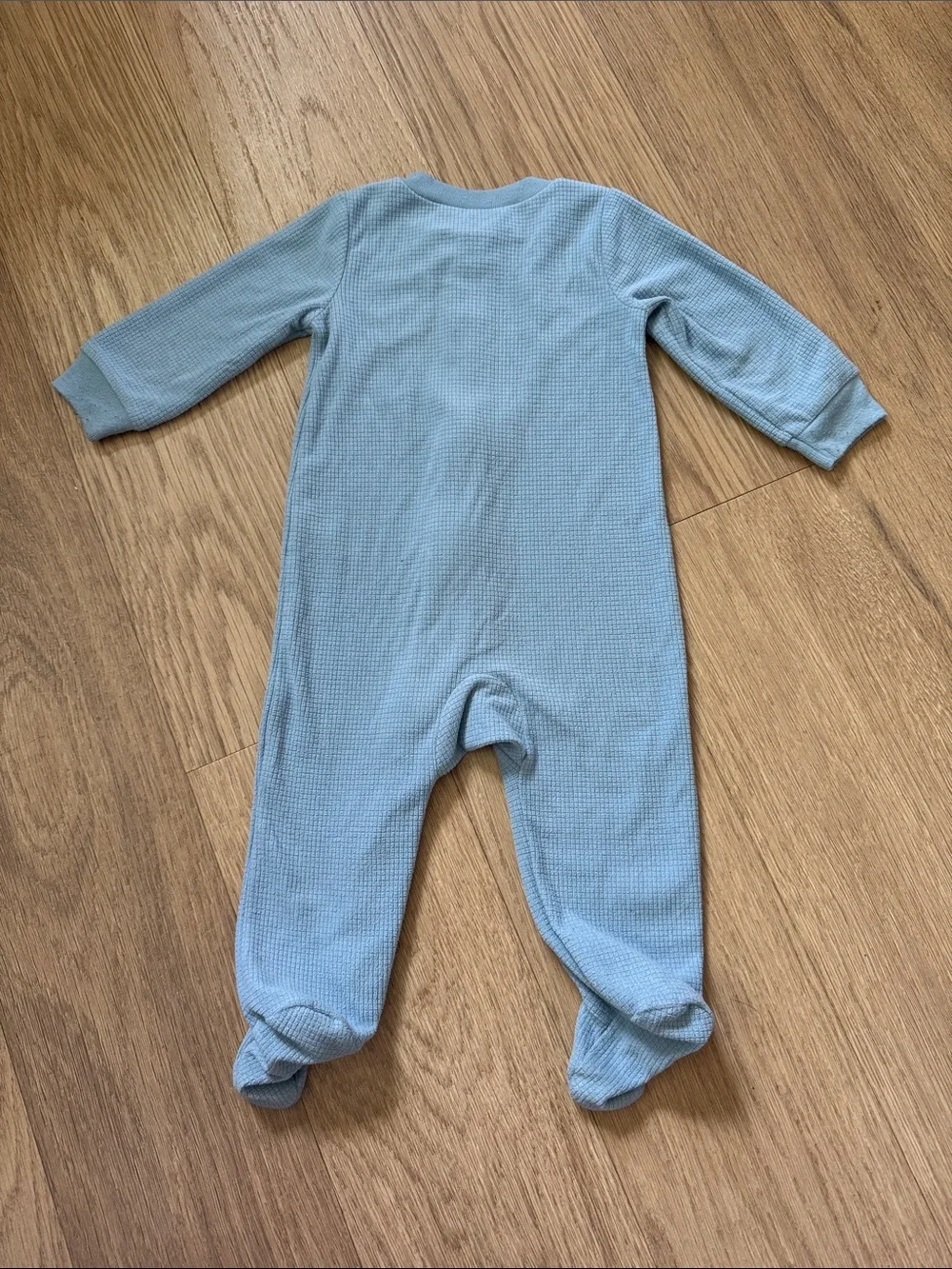 Carter's Light Blue Waffle Footed One-Piece Size 9 Months